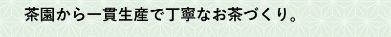 茶園から一貫生産で丁寧なお茶づくり