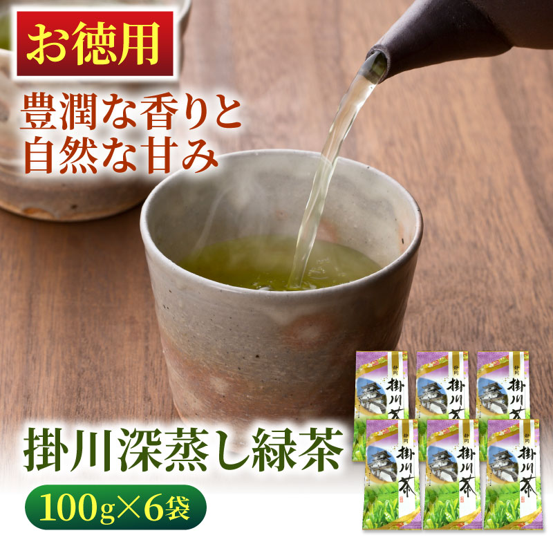 新茶2022】［高級］掛川深蒸し緑茶（平袋入り）お徳用＜100g×6袋＞ | 静岡産直どっとこむ
